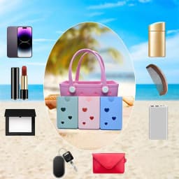 Phone Holder Compatible with Beach Bag Soft Silicone Accessories Charms Inserts for Organizing Device Lipstick Keychain