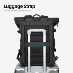 HK Waterproof Roll-Top Backpack for Men Large Capacity Expandable 17 Inch Laptop Bag Leisure Travel Backpack Hiking Camping Bags