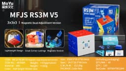 NEW 2023 MoYu RS3M V5 3X3 Magnetic Magic Speed Cube Stickerless Professional Fidget Toys RS3 M V5 Cubo Magico Puzzle