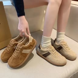 Autumn/Winter Fashion Trend Women's Casual Shoes College Style Wide Toe Soft Comfortable Flat Shoes Outdoor Casual Sports Shoes