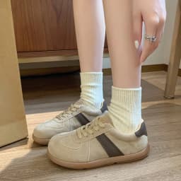 Autumn/Winter Fashion Trend Women's Casual Shoes College Style Wide Toe Soft Comfortable Flat Shoes Outdoor Casual Sports Shoes