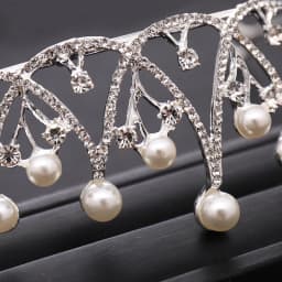 Trendy Silver Color Crystal Pearl Tiara Princess Headpiece Crown Party Birthday Gift Bridal Headdress Wedding Hair Accessories