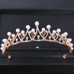 Trendy Silver Color Crystal Pearl Tiara Princess Headpiece Crown Party Birthday Gift Bridal Headdress Wedding Hair Accessories