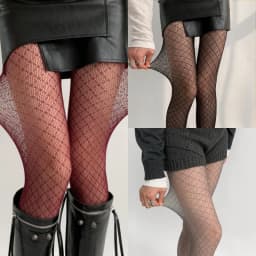 Korean Ladies Rhombus Plaid Pantyhose Retro Women Sexy Hottie Nylon Mesh Tights Gothic Lolita Fishnet Body Stockings Ins Style