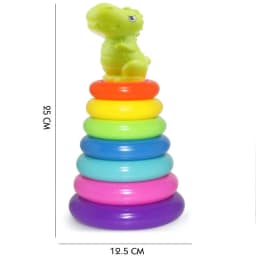 Rainbow Stacking Ring Tower Montessori Educational Baby Toy Pyramid Tower Cup Dinosaur Stacking Toys Beach Pool Toy