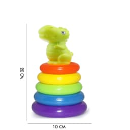 Rainbow Stacking Ring Tower Montessori Educational Baby Toy Pyramid Tower Cup Dinosaur Stacking Toys Beach Pool Toy
