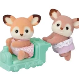 A Set Sylvanian Families Anime Girl Figures Baby Raincoat Deer twins Elk swing Fruit Kawaii Gift For Kid Toys