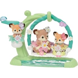 A Set Sylvanian Families Anime Girl Figures Baby Raincoat Deer twins Elk swing Fruit Kawaii Gift For Kid Toys