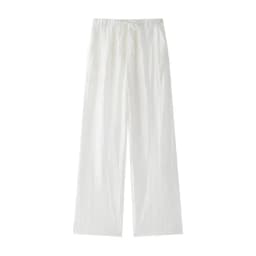 Woman Jacquard Trouser Set V Neck Long Sleeves Shirt Top + Casual Lace Up Elastic Waist Streetwear Women's Wide Leg Pant