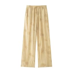 Woman Jacquard Trouser Set V Neck Long Sleeves Shirt Top + Casual Lace Up Elastic Waist Streetwear Women's Wide Leg Pant