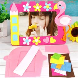 3Pcs/set DIY Cartoon Animal 6 Inch Photo Frame Children Handmade Craft Art Toys for Kids Girl Home Decor Kindergarten Applique