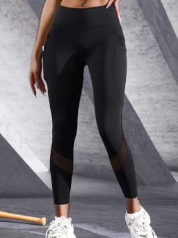 Double Pocket Yoga Pants Women's Patchwork High Waist Stretchy Leggings Fitness Jogging Cycling Sportswear Female Skinny Pants