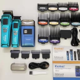 Kemei Trimmer KM-2797 Rechargeable Electric Hair Clippers Set LCD Shaver KM-1112 Dry And Wet Shaving Machine Cordless Kit