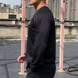 High Quality Autumn Men Long Sleeved T-Shirt Fashion Sport Round Collar Fitness Running Mesh Breathability Training T-Shirt Men