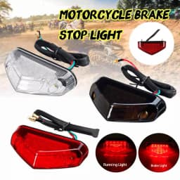 Universal 12V Motorcycle Tail Rear Light Lamp Taillight Motor Brake Stop Lights License Plate Light Parts Dropshipping