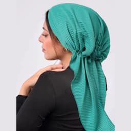 Ramadan Crinkle Muslim Hijab Caps Wrap Head Soft Elastic Long Tail Turban Bonnet Fashion Solid Color Headdress Wearable