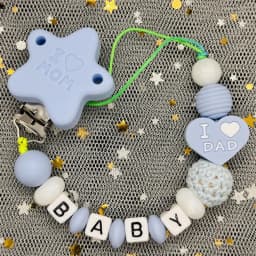 Custom Personalized Name Pacifier Clips BPA Free Silicone Baby Pacifier Clips Colorful Pacifier Chain Holder Teething