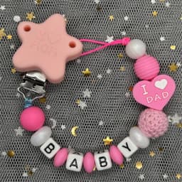 Custom Personalized Name Pacifier Clips BPA Free Silicone Baby Pacifier Clips Colorful Pacifier Chain Holder Teething