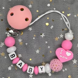 Custom Personalized Name Pacifier Clips BPA Free Silicone Baby Pacifier Clips Colorful Pacifier Chain Holder Teething