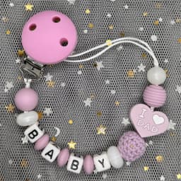 Custom Personalized Name Pacifier Clips BPA Free Silicone Baby Pacifier Clips Colorful Pacifier Chain Holder Teething