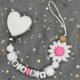 Custom Personalized Name Pacifier Clips BPA Free Silicone Baby Pacifier Clips Colorful Pacifier Chain Holder Teething
