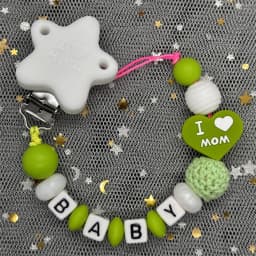 Custom Personalized Name Pacifier Clips BPA Free Silicone Baby Pacifier Clips Colorful Pacifier Chain Holder Teething