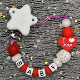 Custom Personalized Name Pacifier Clips BPA Free Silicone Baby Pacifier Clips Colorful Pacifier Chain Holder Teething
