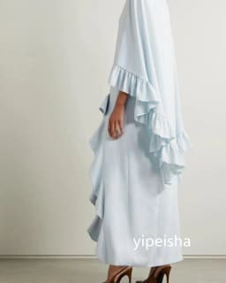 Customized Exquisite Jersey Straight O-Neck Midi Dresses Prom Dresses Modern Style Pastrol Unisex Chinese Style Formal Casual Si