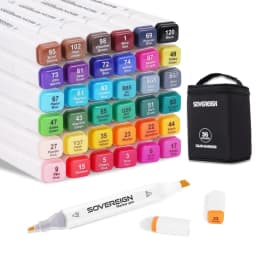 24-80 Colors Artist Double Headed Art Marker Pen Graffiti Manga Sketch Based Soft Brush For School Markers Art Supplies