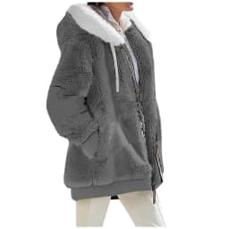 New Style Winter Fashion Women's Coat Casual Hooded Zipper Ladies Clothes Cashmere Women Fleece Jacket Solid Color Ladies Coats