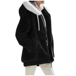 New Style Winter Fashion Women's Coat Casual Hooded Zipper Ladies Clothes Cashmere Women Fleece Jacket Solid Color Ladies Coats