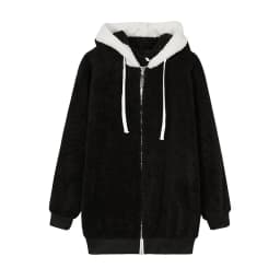 New Style Winter Fashion Women's Coat Casual Hooded Zipper Ladies Clothes Cashmere Women Fleece Jacket Solid Color Ladies Coats