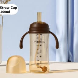 High capacity 240ml/300ml Straw Cup PP Material 5CM Wide Neck Nursing Bottle Anti-Colic BPA Free Milk Bottle Baby Kids