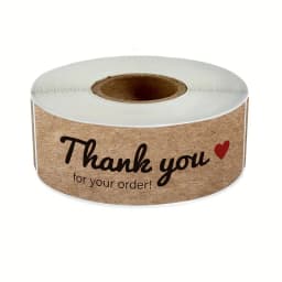 Hank You for Your Order Stickers Kraft Paper Sealing Stickers Rectangular Stickers for Shop Bakery Thank Customers Gifts