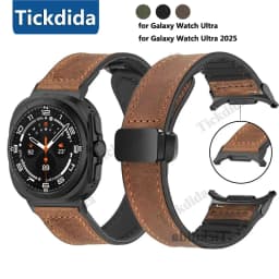 Genuine Leather Strap for Samsung Galaxy Watch Ultra 2 2026 47mm WatchBand for Watch 9 7 Ultra Bracelet Correa Accessories