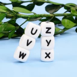 LOFCA 40PCS/Lot Alphabet 12mm Food Grade Letter Silicone Beads Baby Bead Pacifier Chain BPA Free  for Name Make DIY Necklace