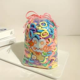 100 Pieces of Children's Cartoon Cute Rubber Bands for Girls to Tie Their Hair Without Damaging It Hair Ropes and Hair Ties.