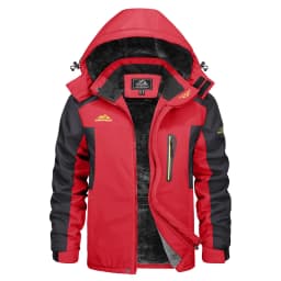 TACVASEN Men's Waterproof Ski Jacket Fleece Lining Warmth Parka Winter Snow Working Outdoors Hooded Coat Rain Shell Windbreaker