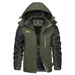 TACVASEN Men's Waterproof Ski Jacket Fleece Lining Warmth Parka Winter Snow Working Outdoors Hooded Coat Rain Shell Windbreaker