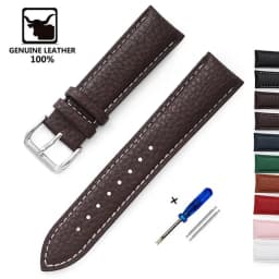 Litchi Pattern Calfskin Watch Band Bracelet 14mm 16mm 18mm 20mm 22mm Replacement Universal Bracelet Soft Watchbands