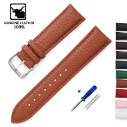 Litchi Pattern Calfskin Watch Band Bracelet 14mm 16mm 18mm 20mm 22mm Replacement Universal Bracelet Soft Watchbands