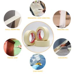 1PC 20M Low Viscosity Masking Tape White 6mm-50mm Single Side Tape Adhesive Crepe Paper for Oil Painting Sketch Drawing Supplies