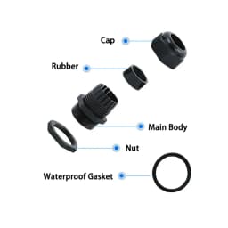 10PCS Waterproof Cable Gland M8 M12 M16 M20 M25 M32 M40 Black Plastic Seal Joint Nylon IP68 White Cable Fixing Nylon Connector