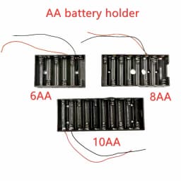 6 8 10AA 10 Slot AA Battery Holder AA Battery Box Case AA Battery Storage Case 9V 12V 15V Battery Case With Line DIY