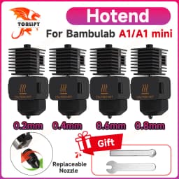 Hotend Kit For Bambu Lab A1/A1 Mini High Flow 0.2/0.4/0.6/0.8mm Hardened Steel Nozzle Quick Swap Hot End Assembly Replacement