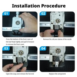 Hotend Kit For Bambu Lab A1/A1 Mini High Flow 0.2/0.4/0.6/0.8mm Hardened Steel Nozzle Quick Swap Hot End Assembly Replacement