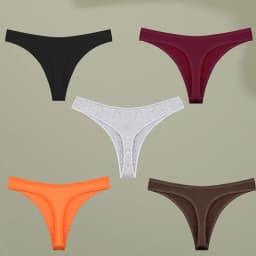 5Pcs/set Low-Rise Waist Panties Sexy G-string Cotton Seamless High Elasticity Underpants Solid Color Breathable Lady Underwear