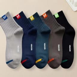 2/5/10 Pairs Neutral Spring Summer Mid Tube Socks Comfortable Breathable for Outdoor Sports in All Seasons Daily Business Wear