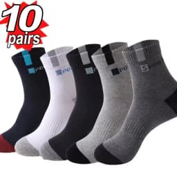 2/5/10 Pairs Neutral Spring Summer Mid Tube Socks Comfortable Breathable for Outdoor Sports in All Seasons Daily Business Wear