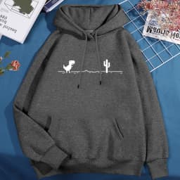 Network Malfunction Little Dinosaur Hoody Men Women New Thicken Pullover Hoodie Cute Pocket Sweatshirt Autumn Warm O-Nec Hoody